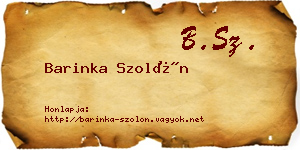 Barinka Szolón névjegykártya