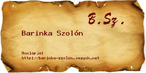 Barinka Szolón névjegykártya