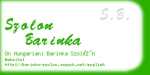 szolon barinka business card
